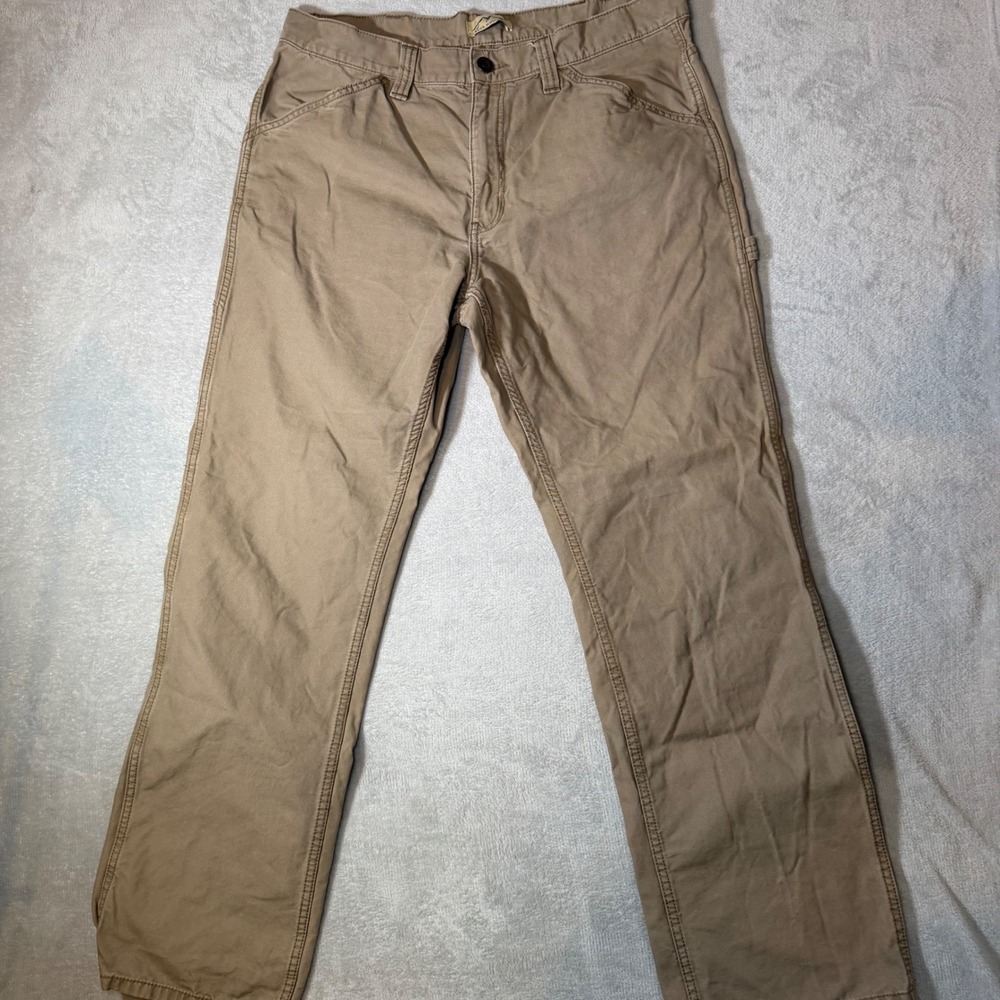 Blue Mountain Mens Carpenter Pants Khaki Tan Cotton Workwear 36x34 FMB-1502 U7
